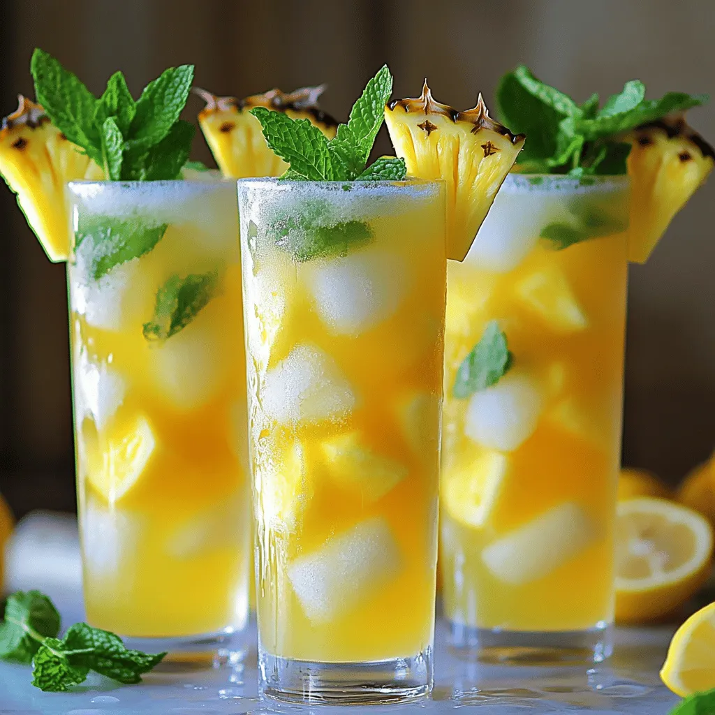 Pineapple Ginger Lemonade Refreshing Summer Drink