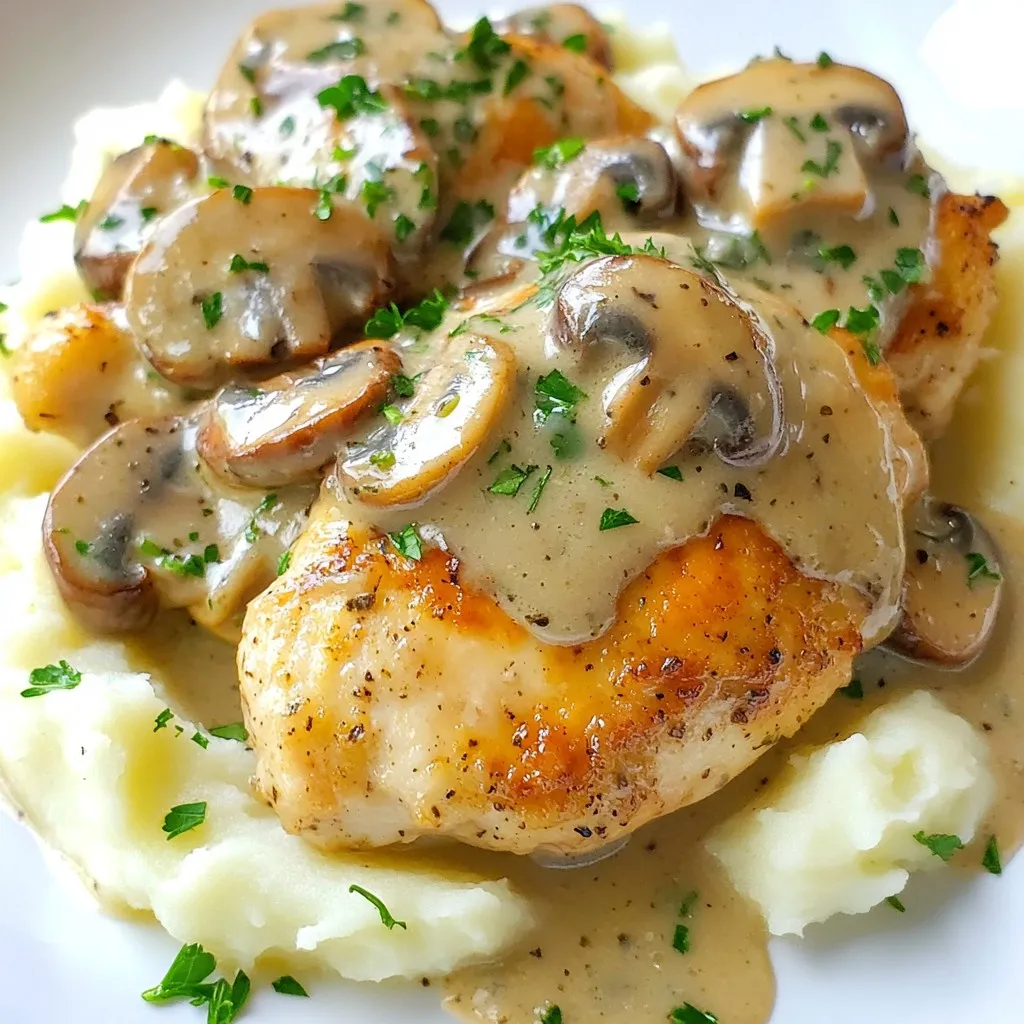 Creamy Garlic Mushroom Chicken Irresistible Delight