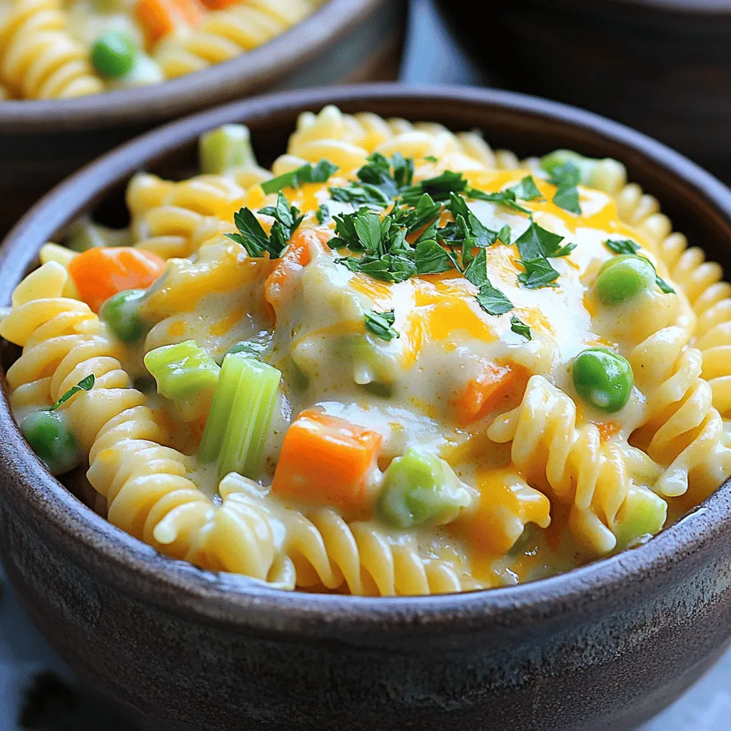 One-Pot Creamy Vegetable Pot Pie Pasta Delight