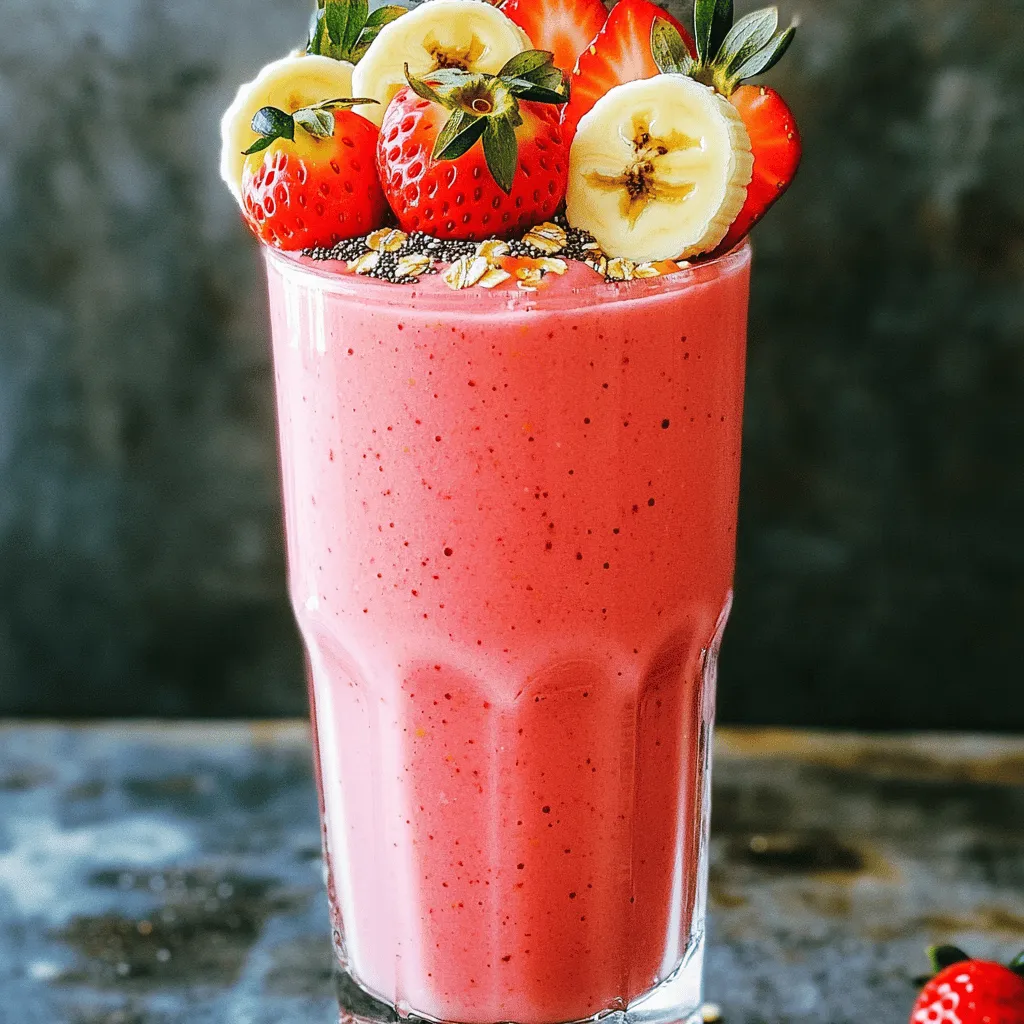 Strawberry Banana Oat Smoothie Creamy and Delicious Drink