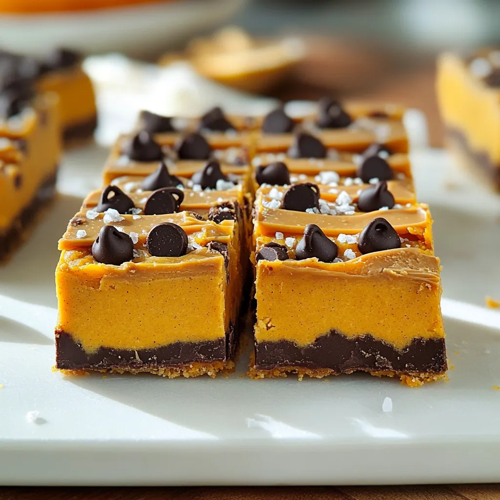 No Bake Peanut Butter Pumpkin Bars Delicious Treat