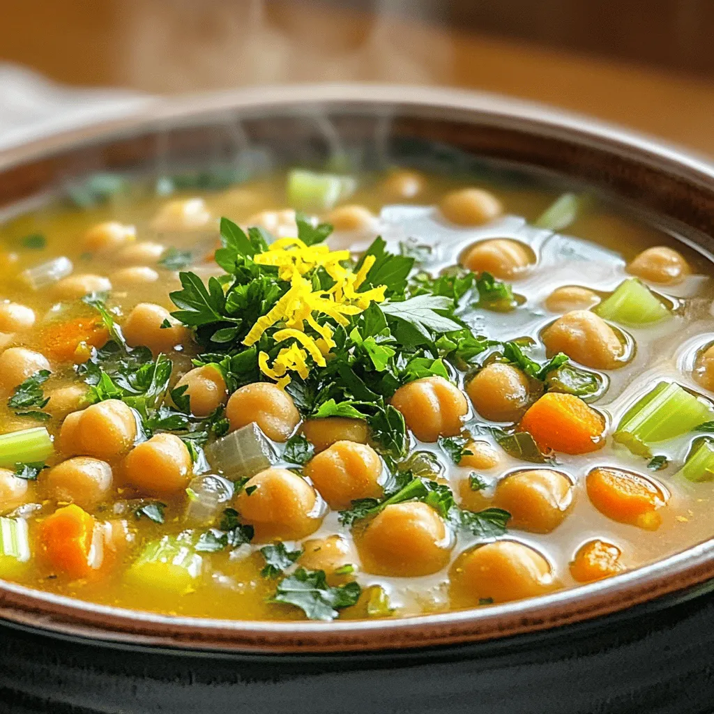 Lemon Garlic Chickpea Soup Flavorful and Simple Recipe