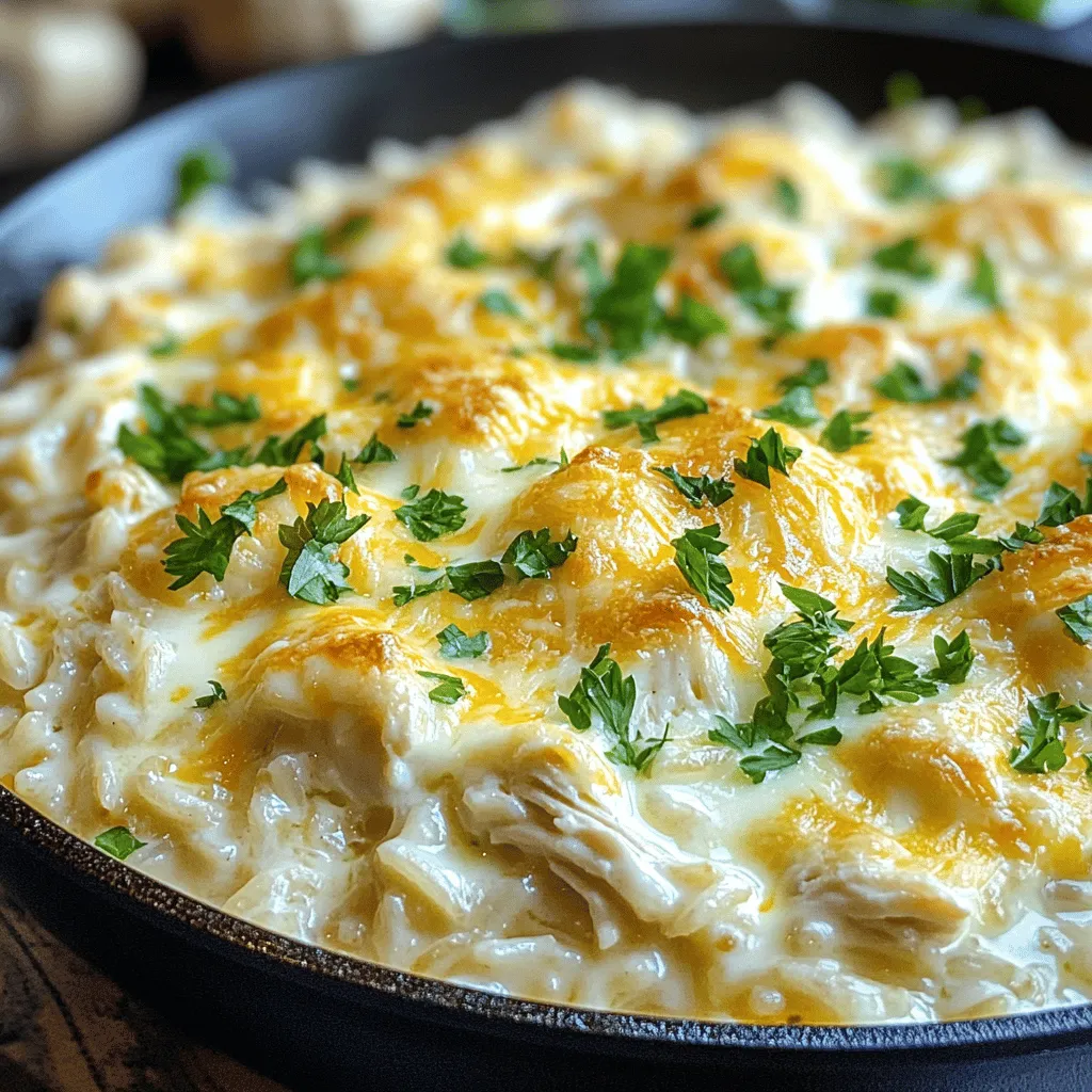 Savory Chicken and Rice Skillet Alfredo Casserole