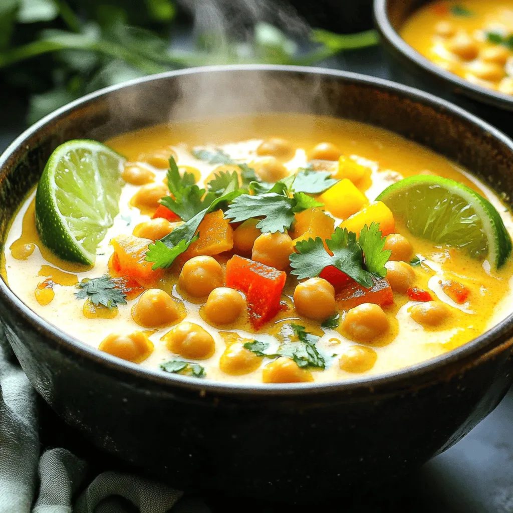 Coconut Curry Chickpea Soup Delicious and Simple Recipe