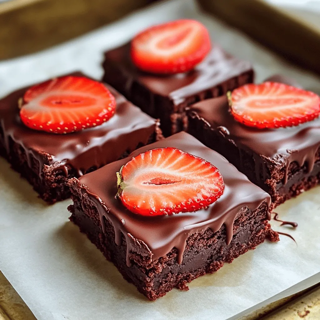 Chocolate Covered Strawberry Brownies Delightful Treat