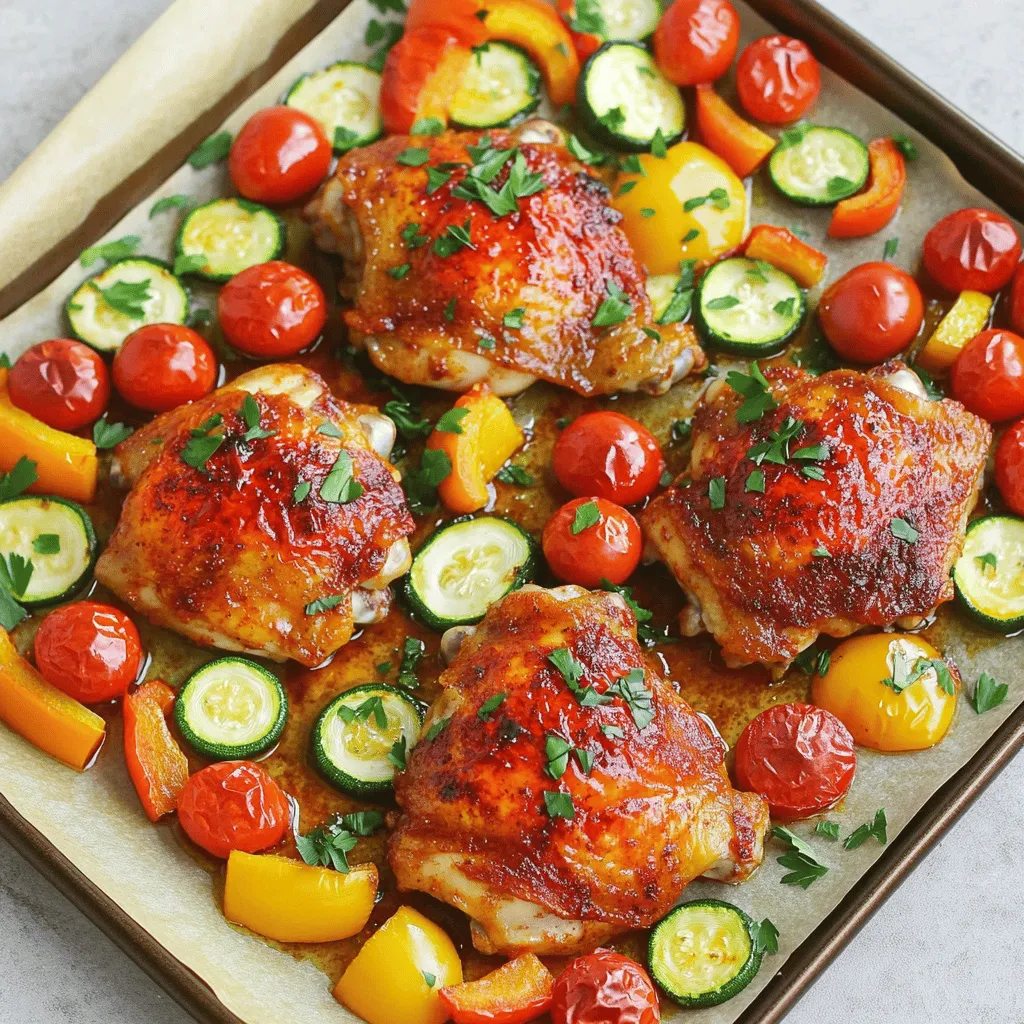 Sheet Pan Harissa Chicken &#038; Rainbow Veggies Delight