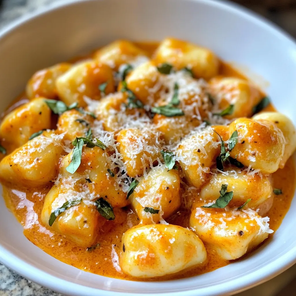 Creamy Roasted Red Pepper Gnocchi Delicious Dinner Dish