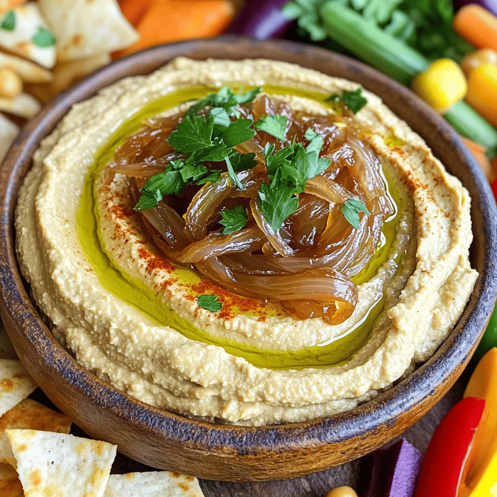 Caramelized Onion Hummus Tasty and Simple Dip