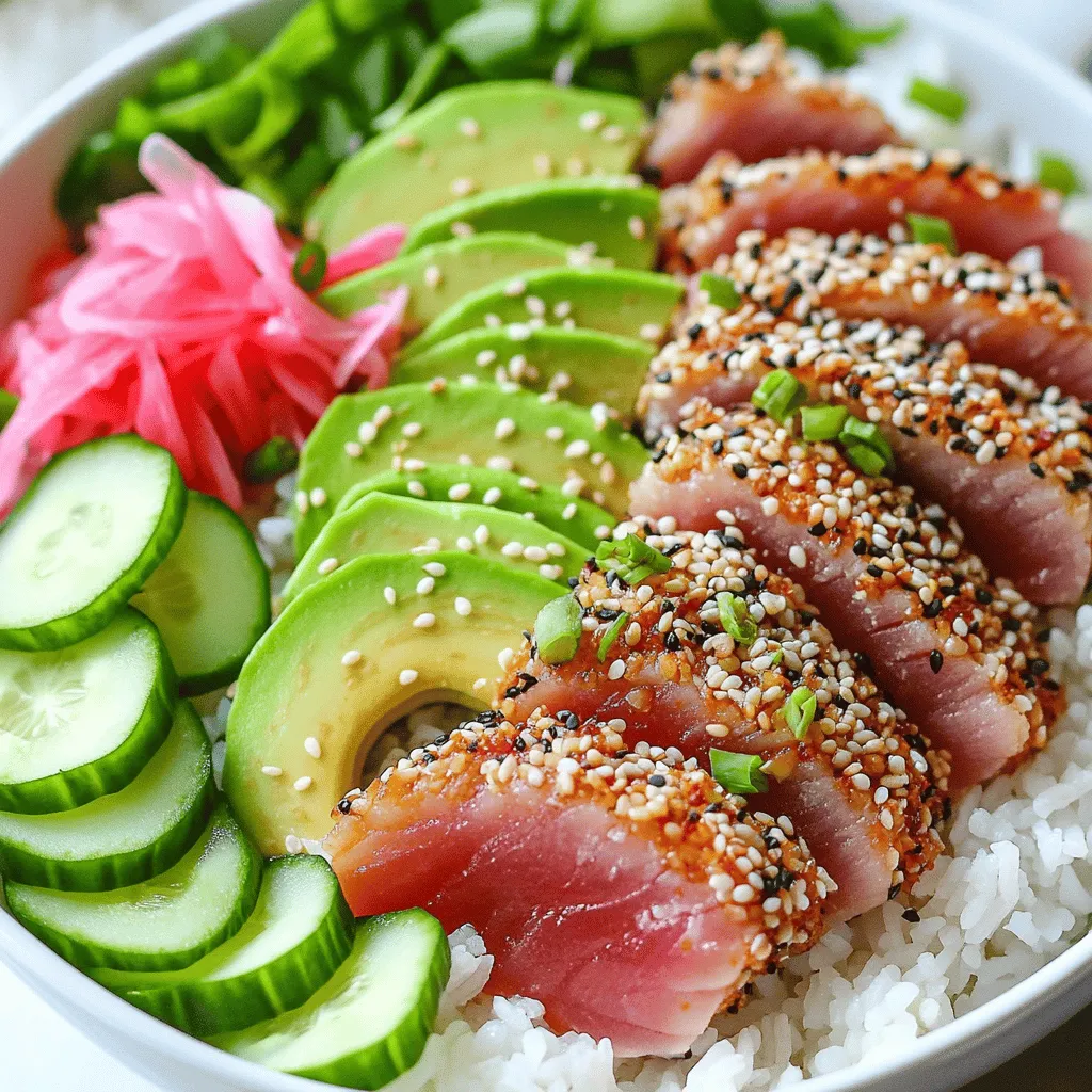 Savory Sesame Crusted Ahi Tuna Bowls Recipe
