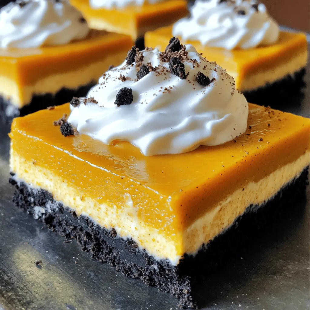 Oreo Pumpkin Cheesecake Bars Delightful Fall Treat