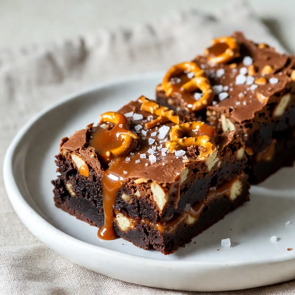 Salted Caramel Pretzel Brownies Indulgent Chocolate Treat