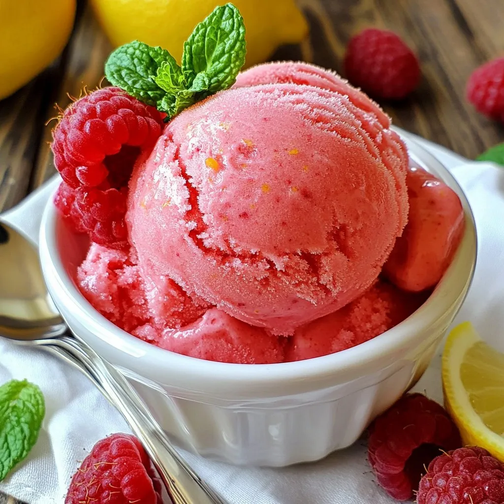Raspberry Lemonade Sorbet Refreshing Summer Treat