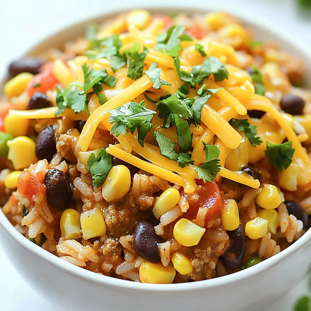 One Pot Taco Rice Easy Comfort Food Recipe