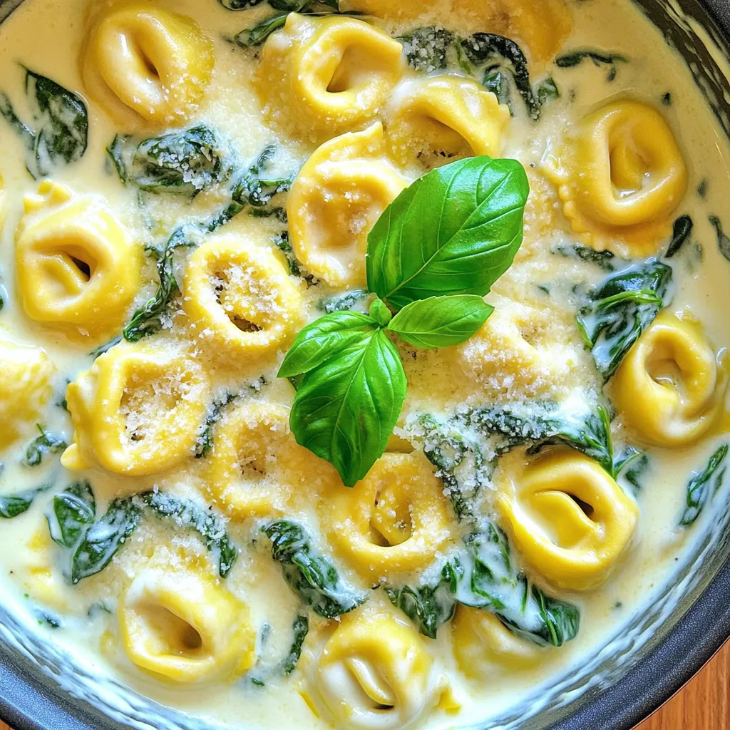 Savory One-Pot Alfredo Spinach Tortellini Delight