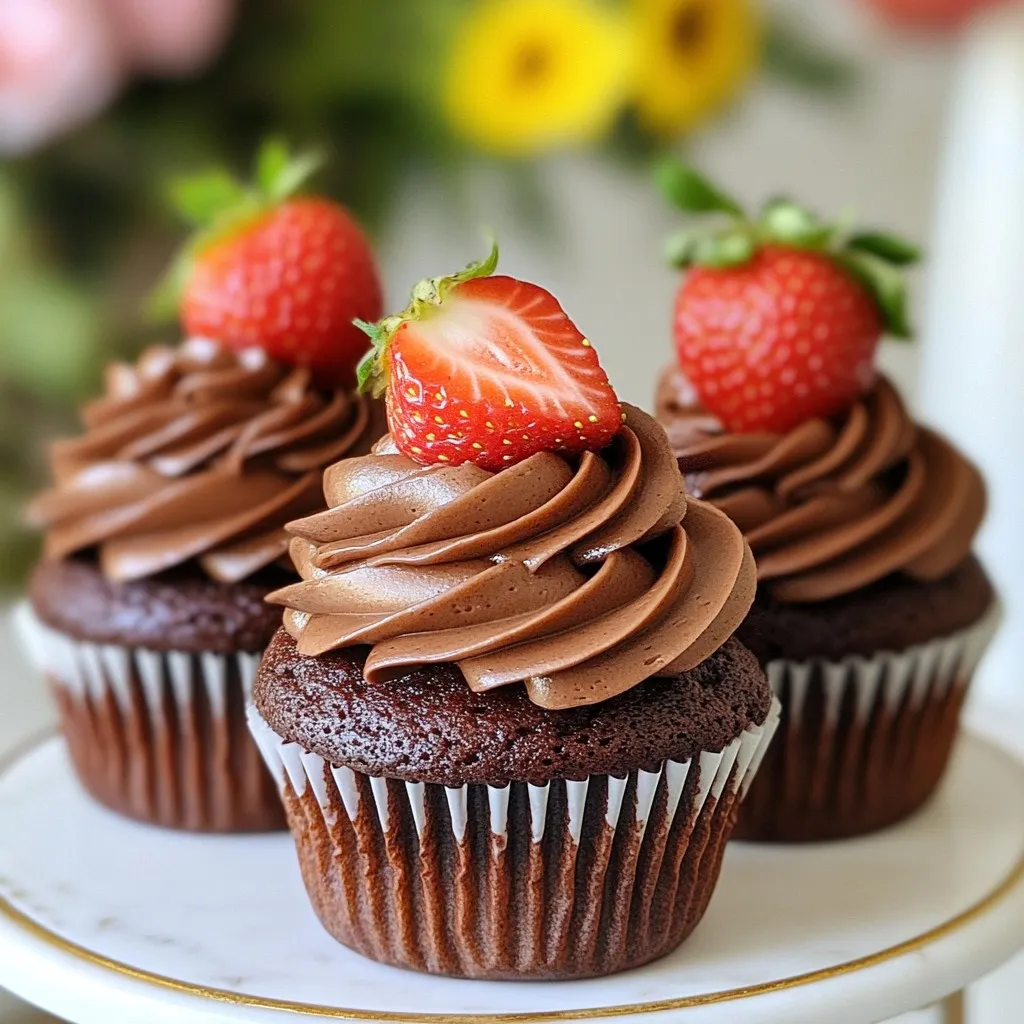 Chocolate Covered Strawberry Cupcakes Delightful Treat