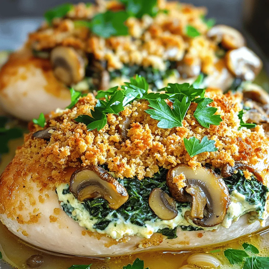 Mouthwatering Mushroom Spinach Stuffed Chicken Delight