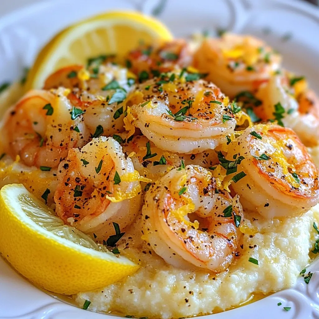Lemon Garlic Shrimp &#038; Grits Flavorful Dinner Recipe