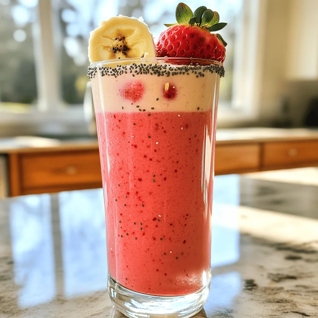 Strawberry Oatmeal Smoothie Energizing Breakfast Boost