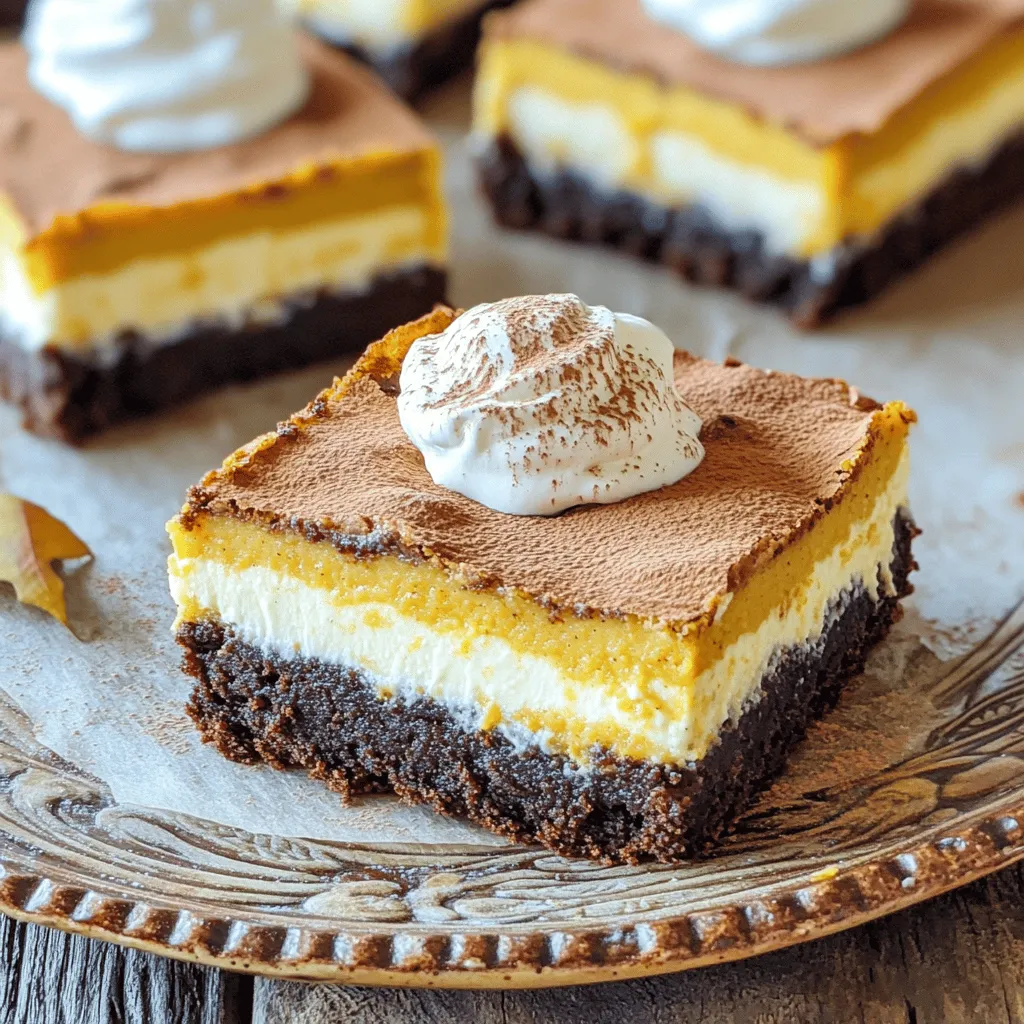 Pumpkin Cheesecake Brownie Bars Perfect for Fall Treats
