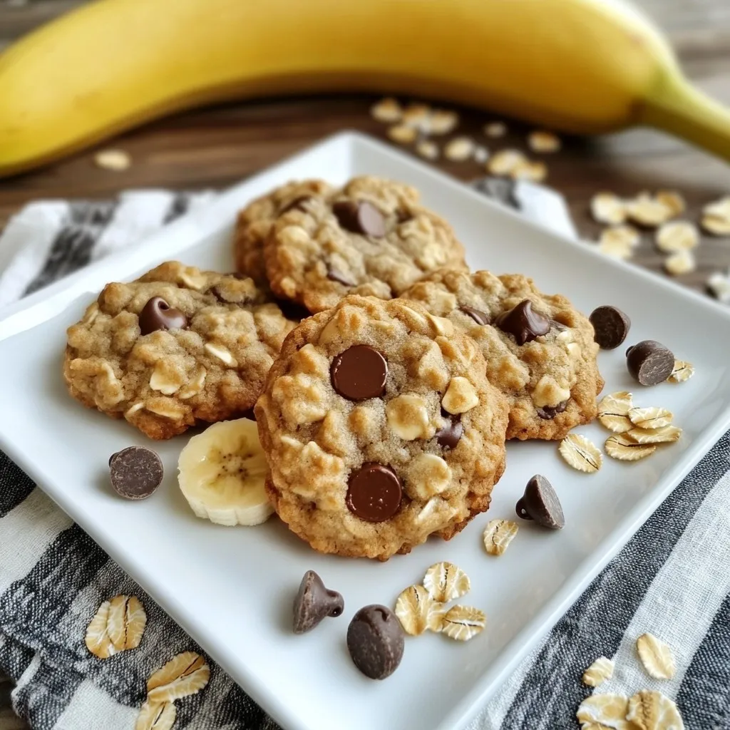 Chocolate Chip Banana Oatmeal Cookies Tasty and Simple