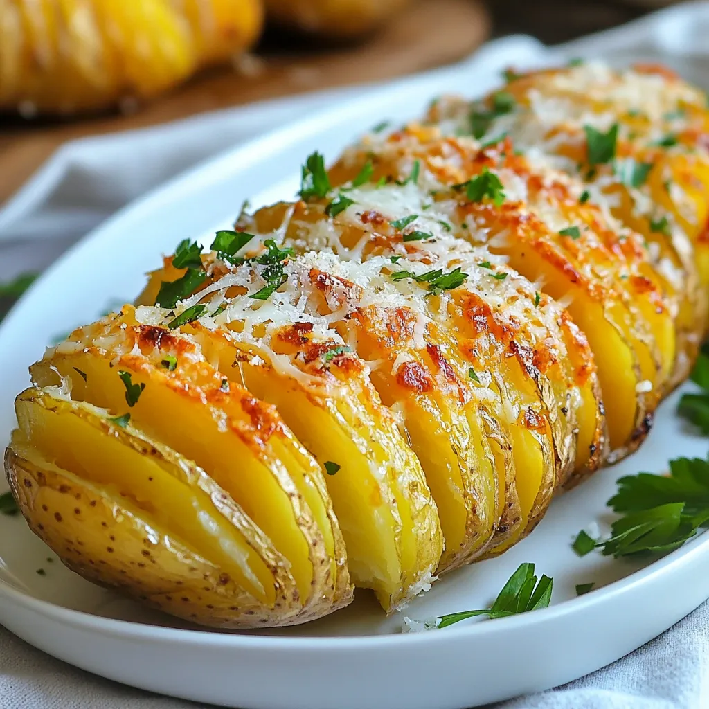 Garlic Parmesan Hasselback Potatoes Delightful Recipe