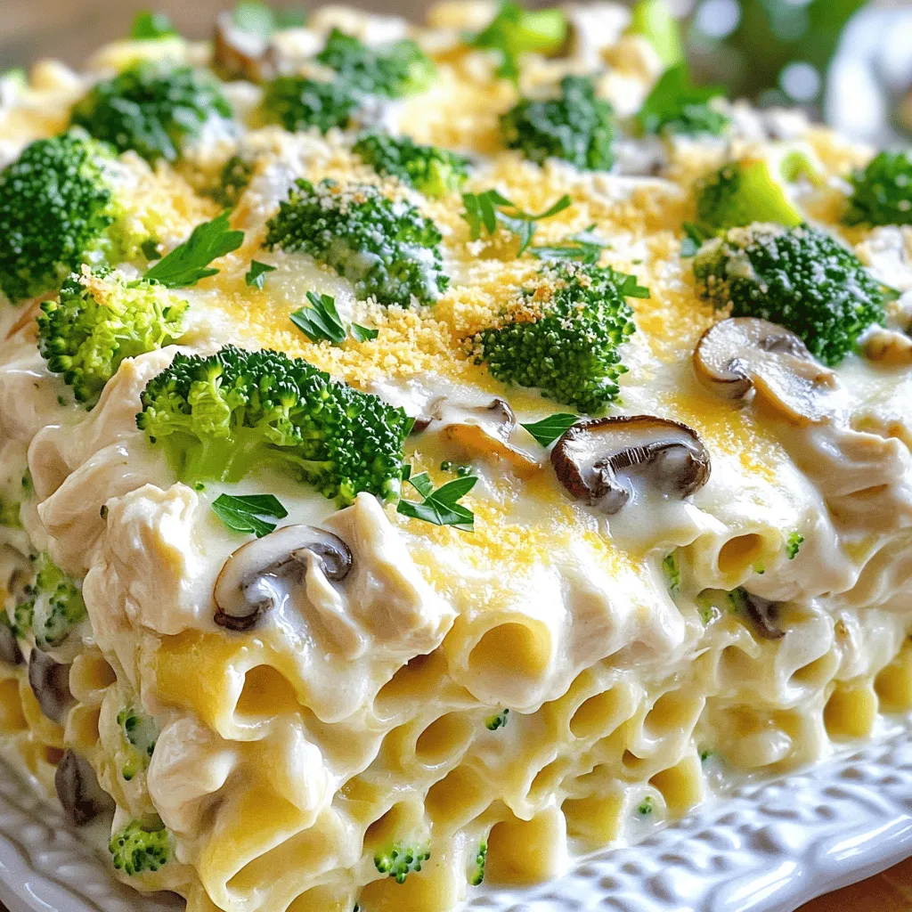 Chicken and Mushroom Alfredo Casserole Delicious Dish