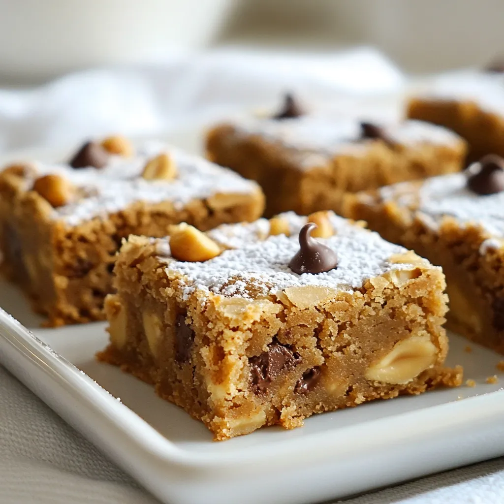 Peanut Butter Chocolate Chip Blondies Simple and Sweet