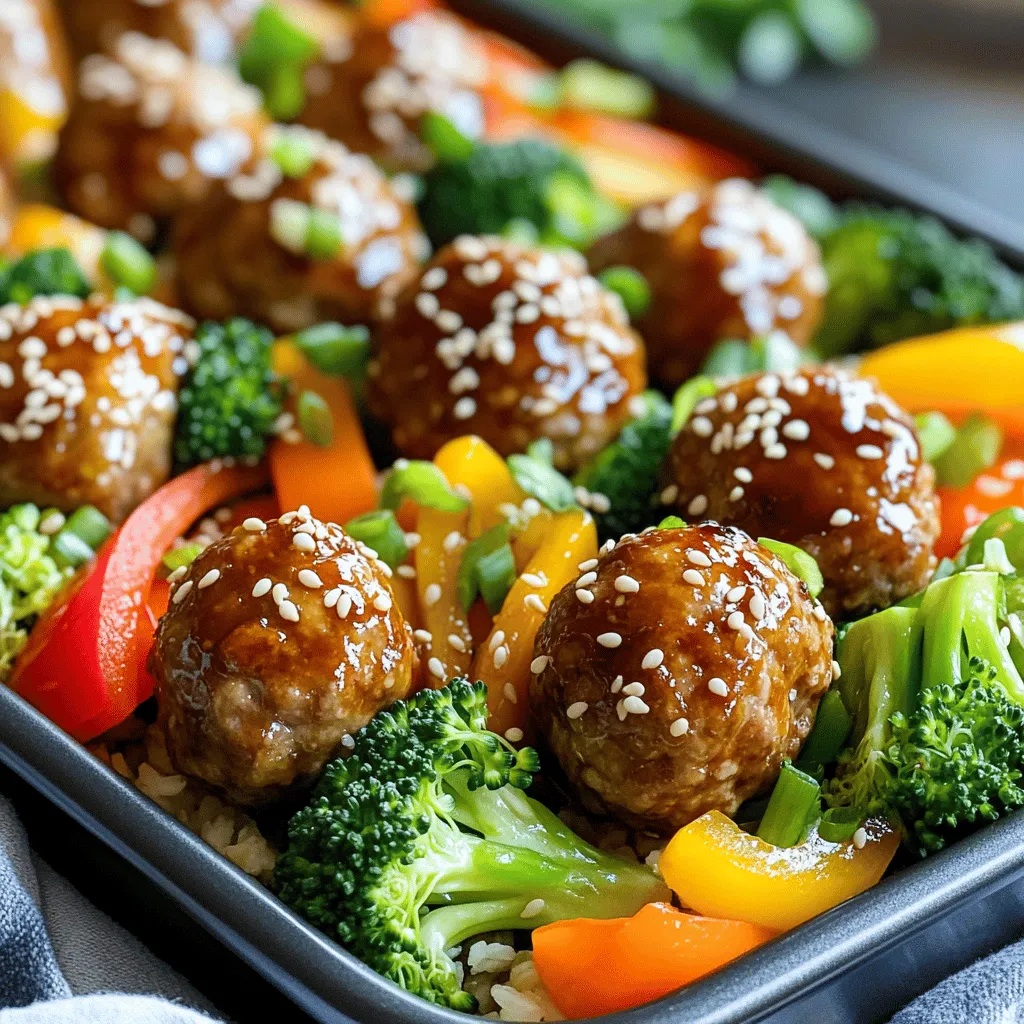Sheet Pan Teriyaki Meatball Bowls Flavorful Dinner