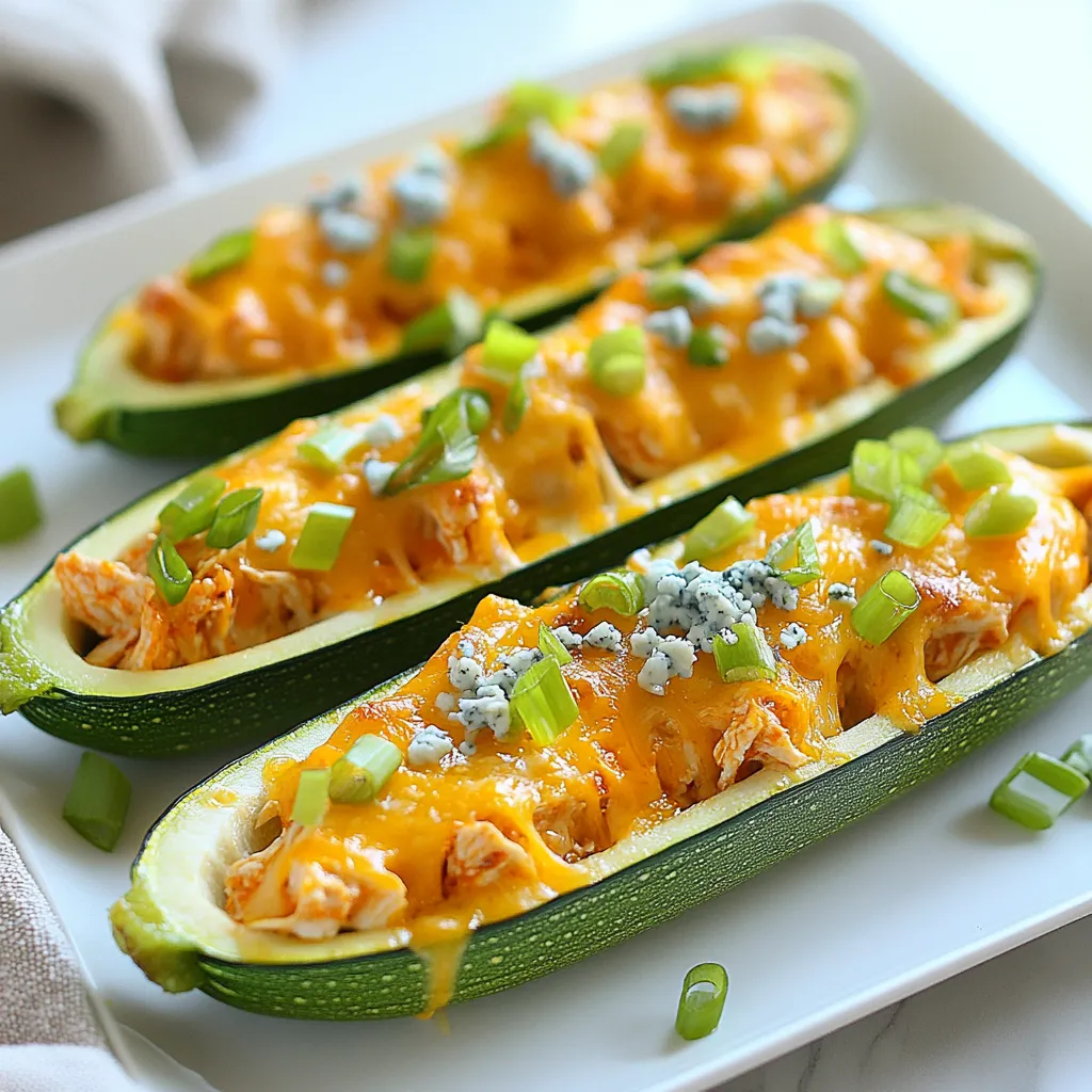 Buffalo Chicken Zucchini Boats Tasty Weeknight Meal