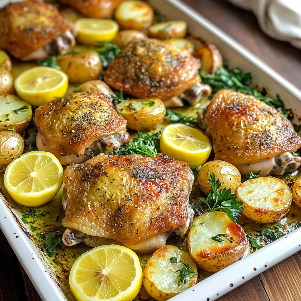 Savory Sheet-Pan Lemon Herb Chicken and Potatoes Recipe