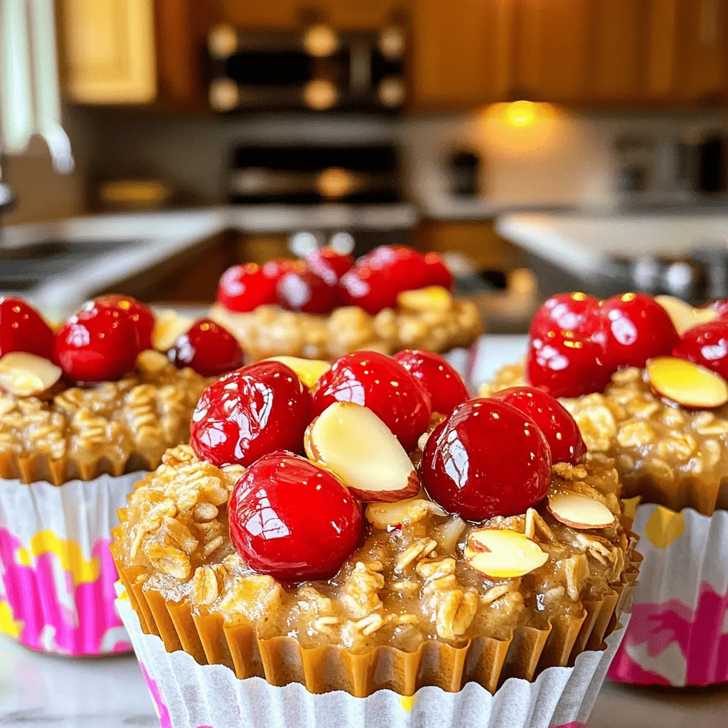 Cherry Almond Oatmeal Cups Tasty and Nutritious Snack