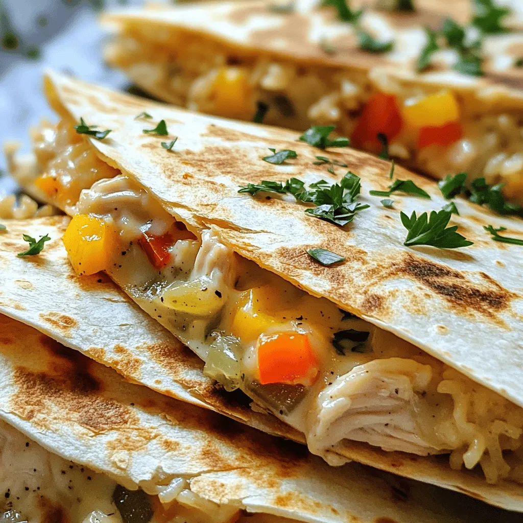 Chicken and Rice Skillet Alfredo Quesadilla Delight