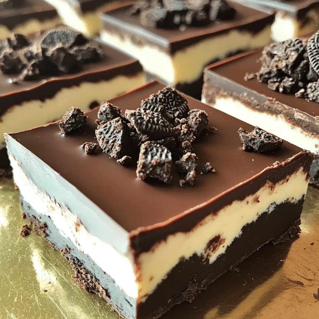 No-Bake Chocolate Mint Oreo Bars Easy Dessert Recipe