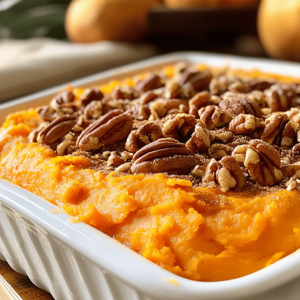 Sweet Potato Casserole with Pecan Topping Delight