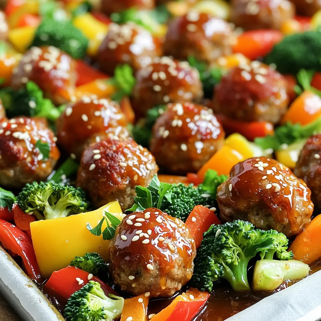 Sheet Pan Honey Garlic Meatballs Easy Dinner Recipe