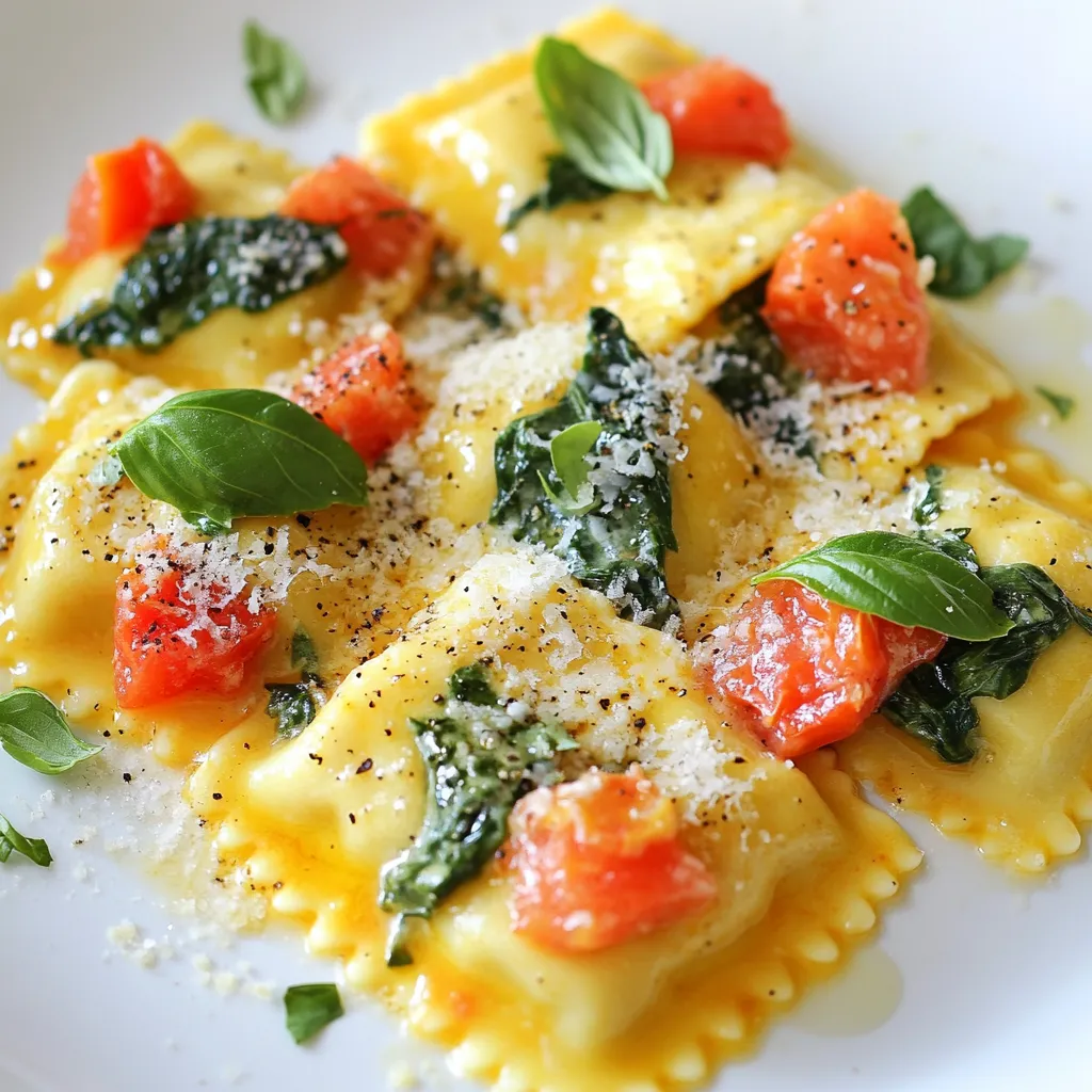 Creamy Tomato Spinach Ravioli Simple and Savory Dish