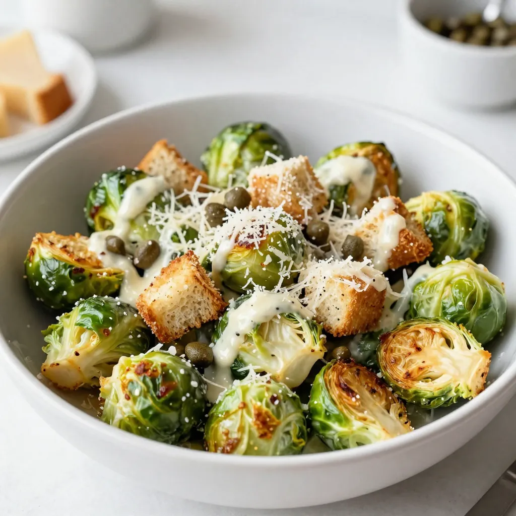 Brussels Sprout Caesar Salad Delightfully Crisp Side