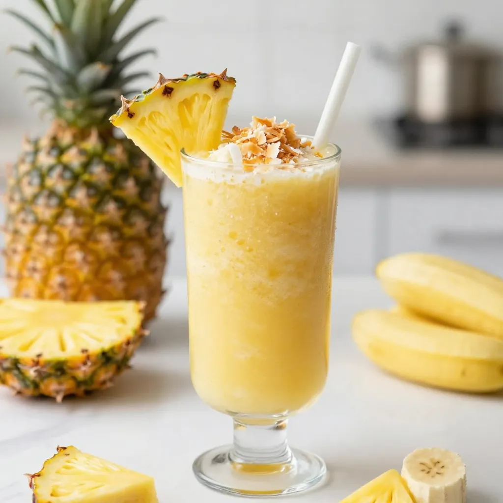 Tropical Pineapple Smoothie Refreshing and Healthy Drink