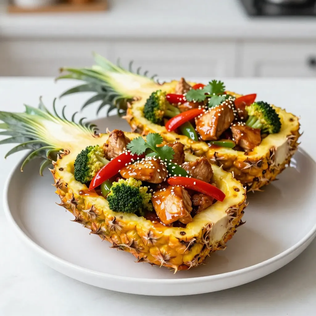 Teriyaki Chicken Pineapple Boats Savory and Juicy Dish