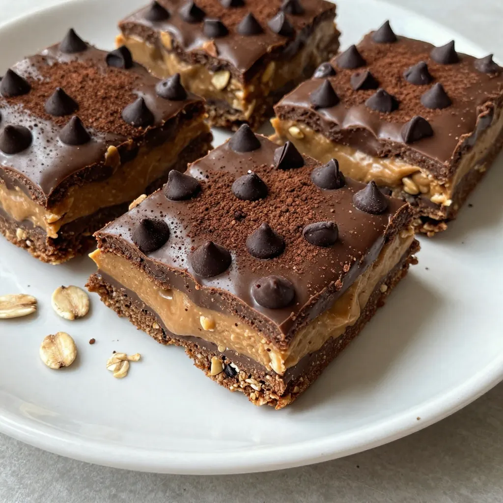 Chocolate Peanut Butter Oat Bars Healthy and Tasty Snack