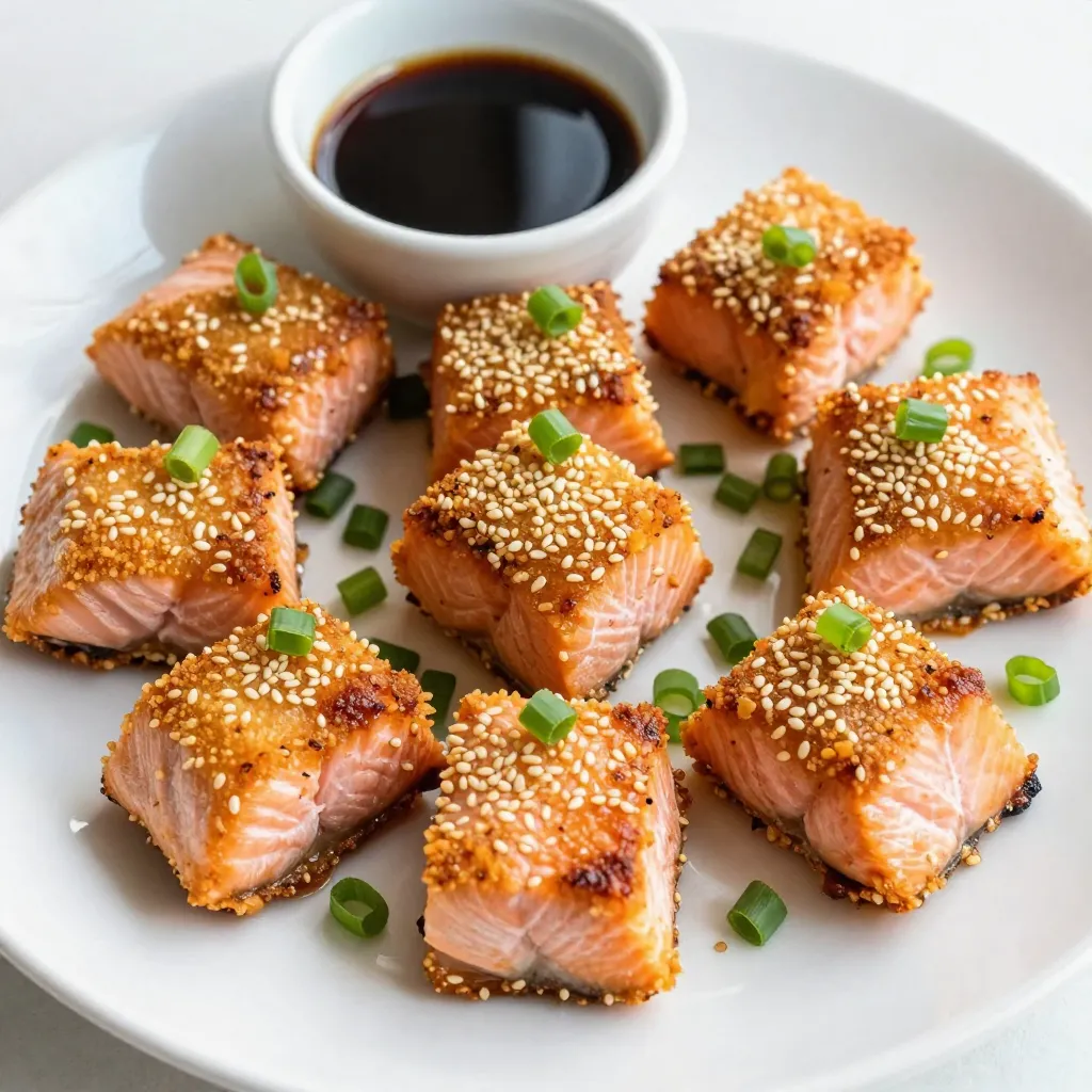 Sesame Crusted Salmon Bites Flavorful and Crunchy Treat