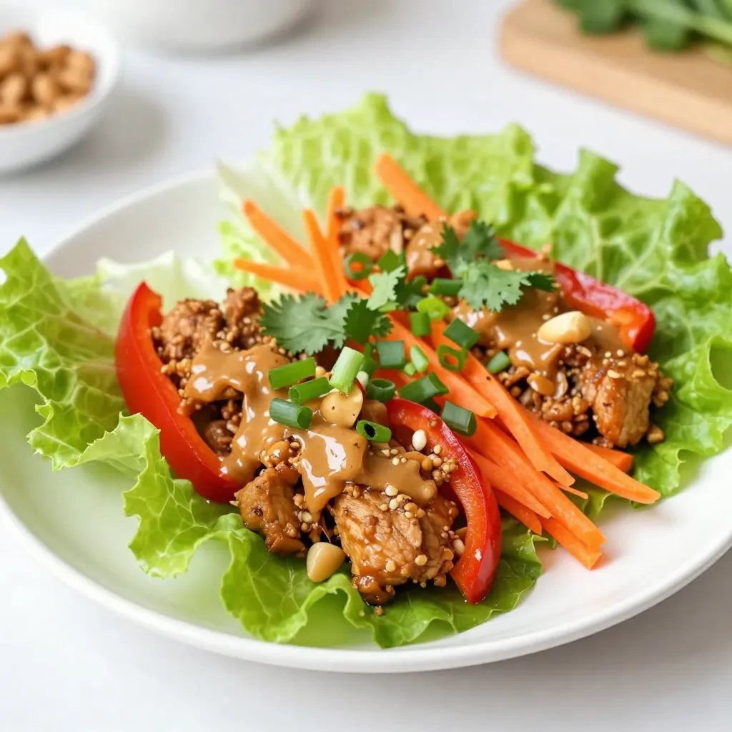 Thai Peanut Chicken Lettuce Wraps Easy Flavorful Meal