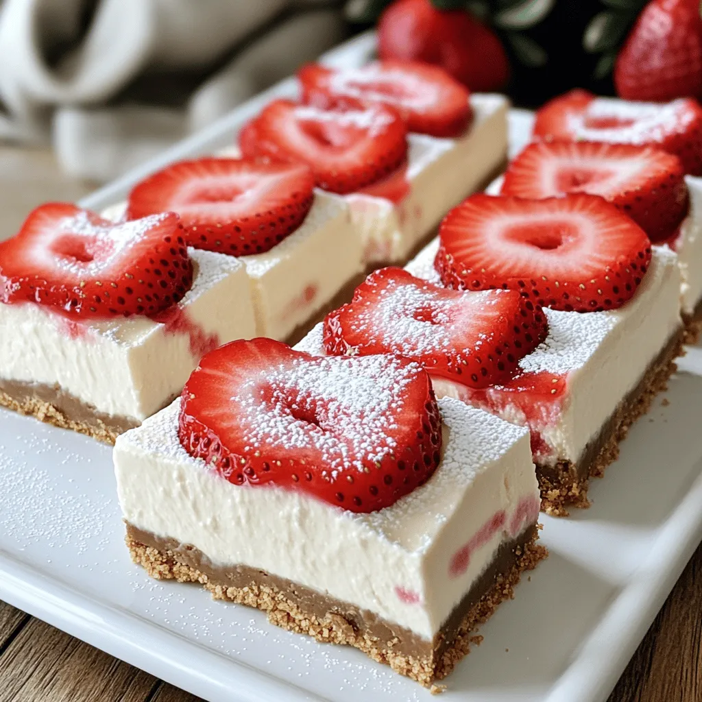No-Bake Strawberry Cheesecake Bars Easy and Delicious