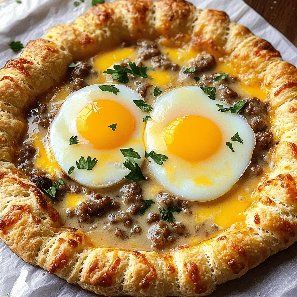 Biscuits and Sausage Gravy Breakfast Pizza Delight