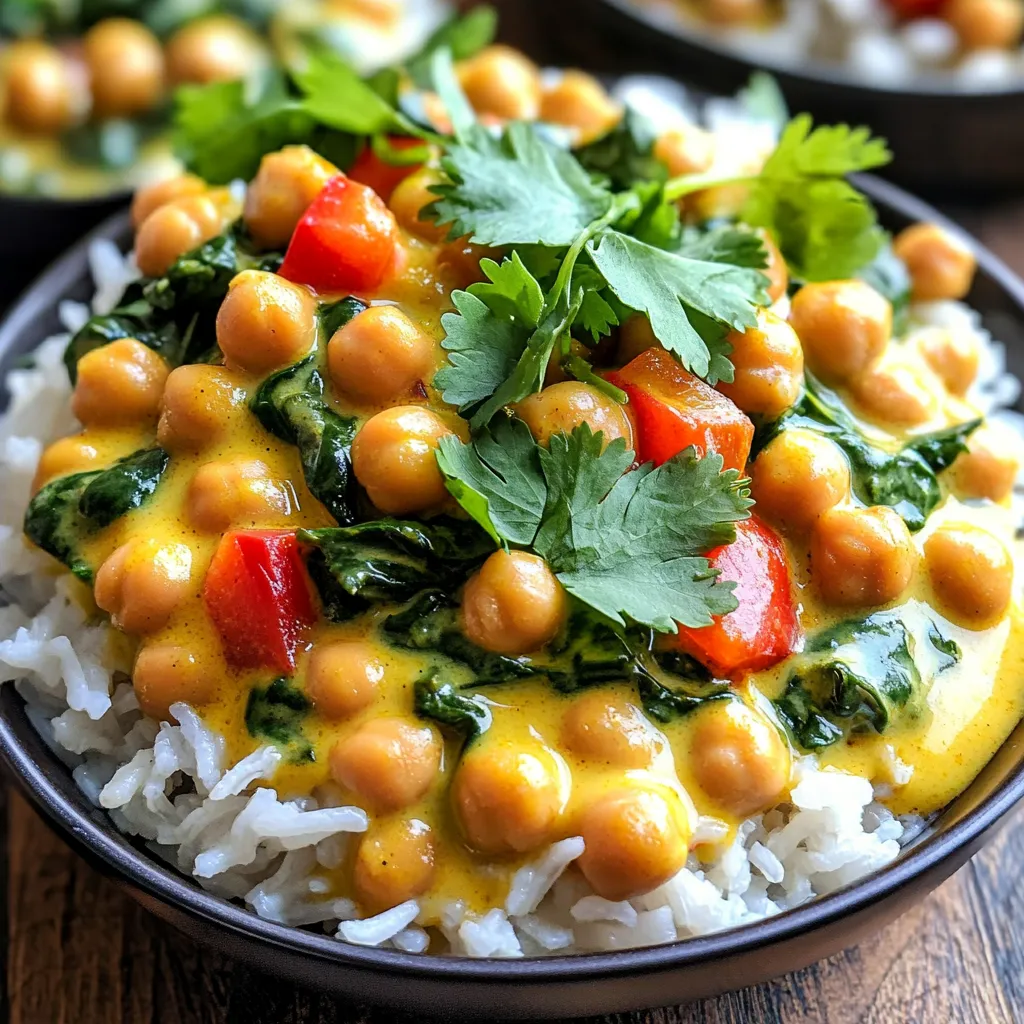 Savory Slow Cooker Coconut Curry Chickpeas Delight