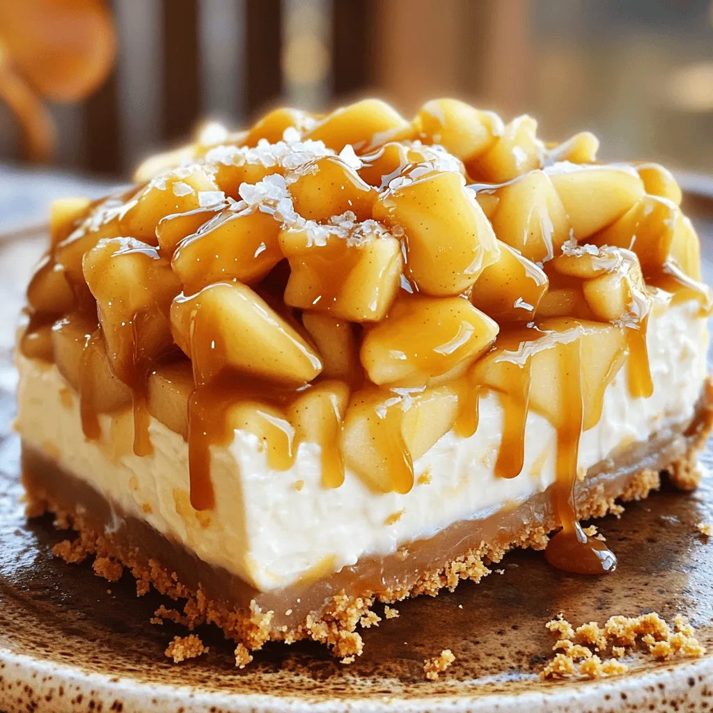 No Bake Salted Caramel Apple Pie Cheesecake Delight
