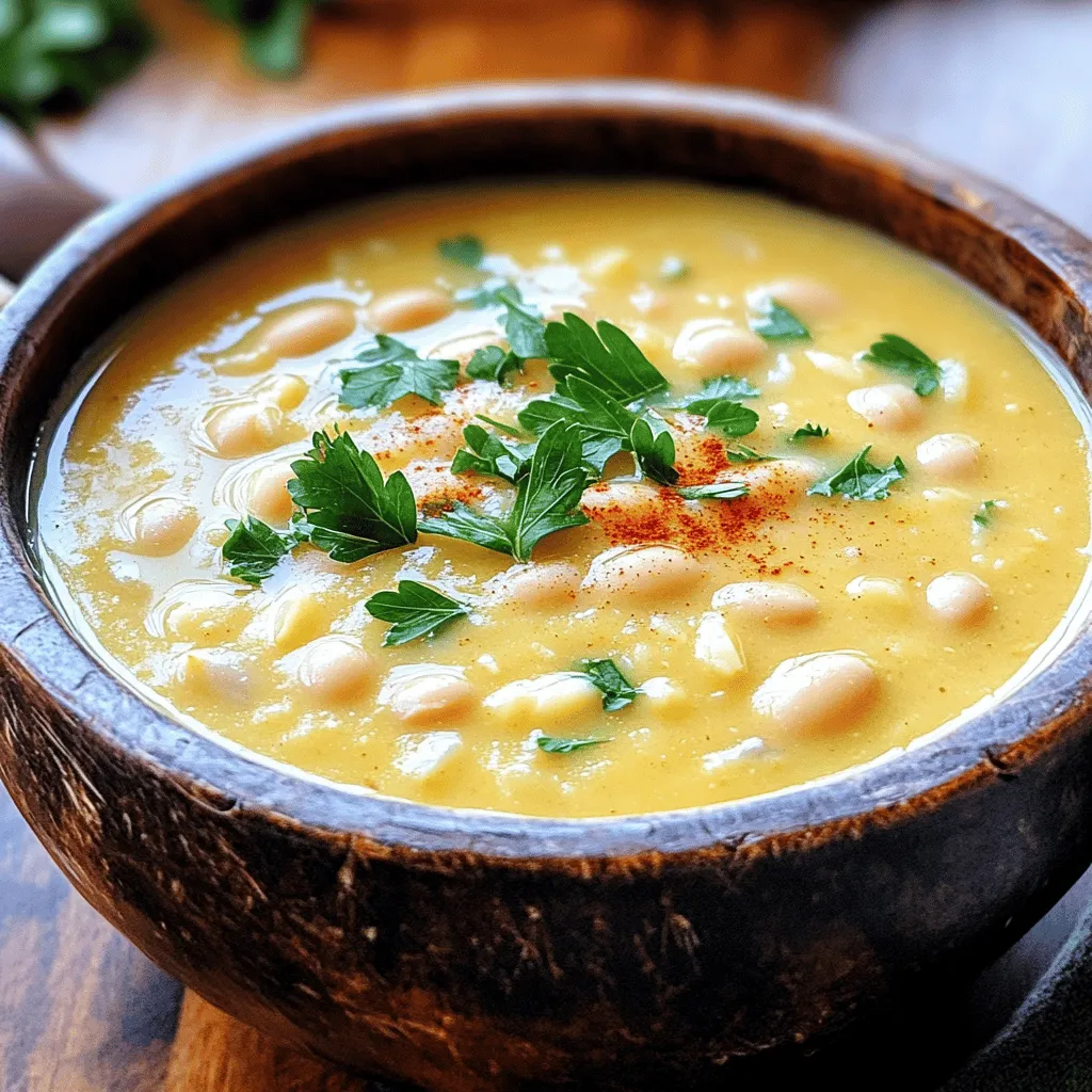 Creamy Garlic White Bean Soup Hearty and Flavorful Dish