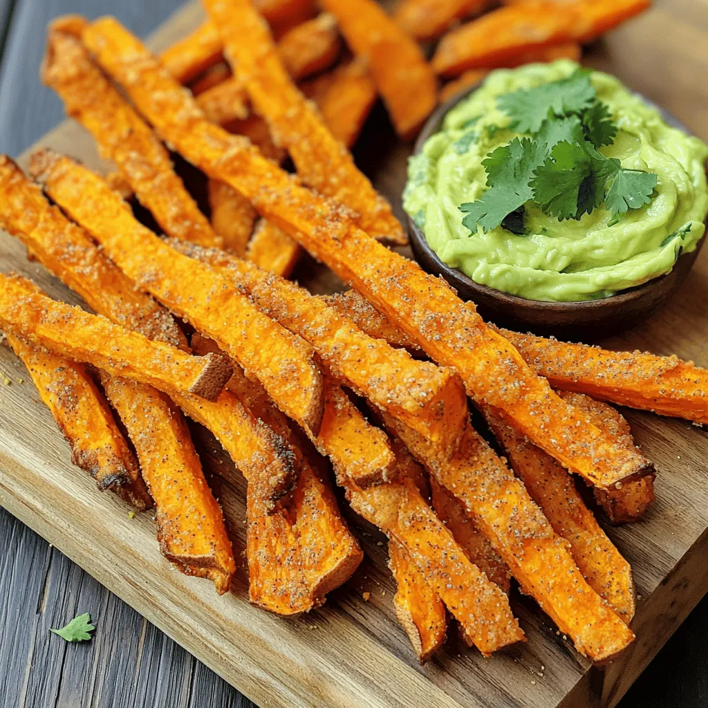 Sweet Potato Fries with Avocado Dip Delight