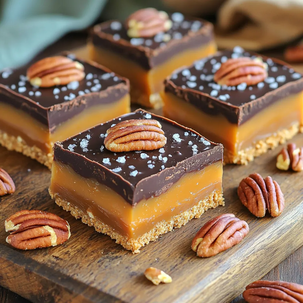 No-Bake Salted Caramel Turtle Bars Dessert Delight