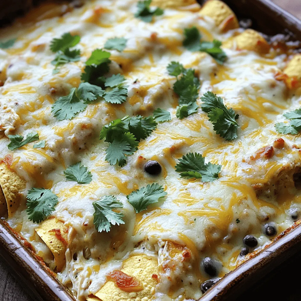 Chicken and Cheese Enchiladas Alfredo Casserole Delight